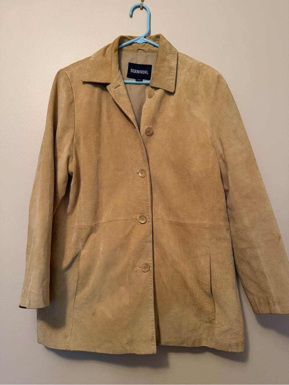 Vintage Bernardo Women’s 90s Tan Suede Leather Jacket